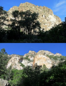 Castles towered above our campsite.