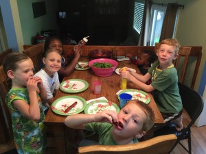 Later, Kiki said, *Thank you for not making us eat vegan for dinner!* Oh my!